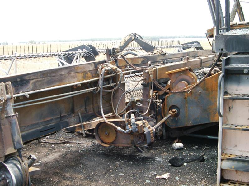Dust on harvesters increases fire risk